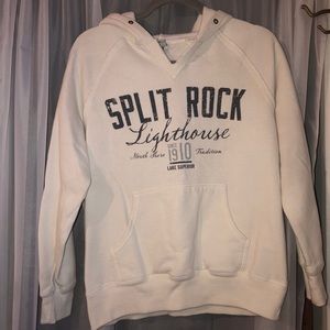 Split Rock white hoodie